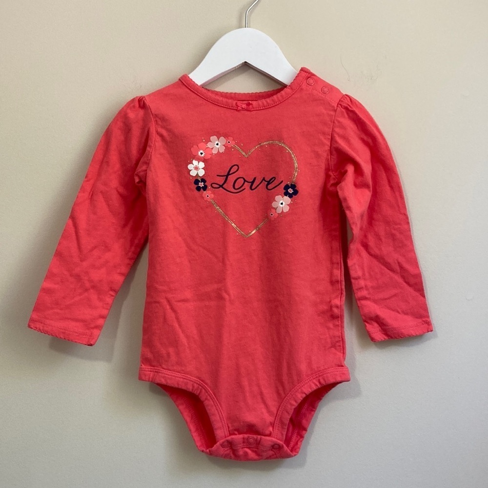 Carters Baby Girl Long Sleeve Onesie Size 24 months